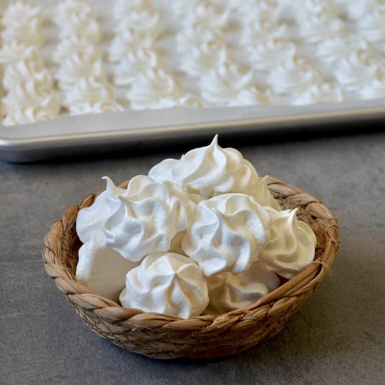Meringue cookies in a basket