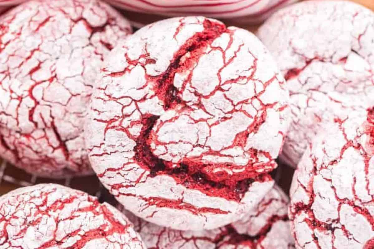 Red velvet crinkle cookies.