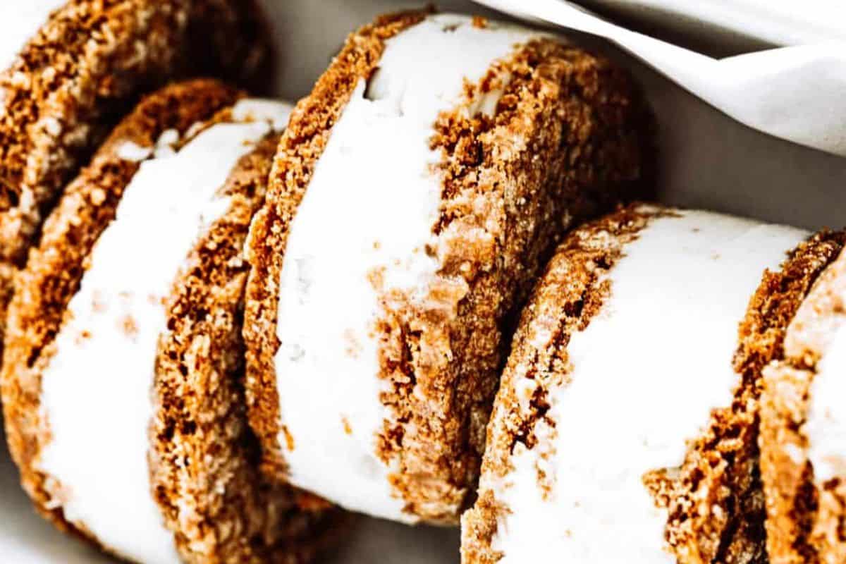 Ginger molasses ice cream sandwiches.