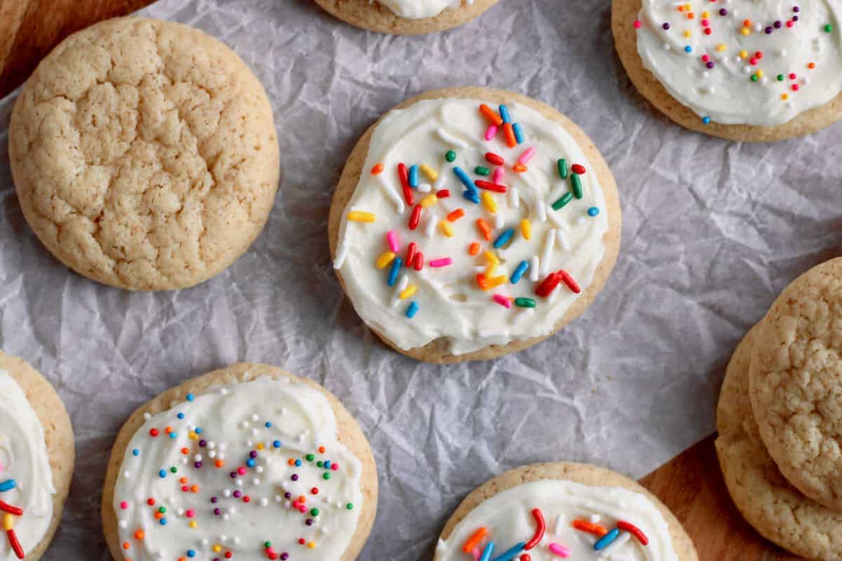 Frosted sourdough cookies.