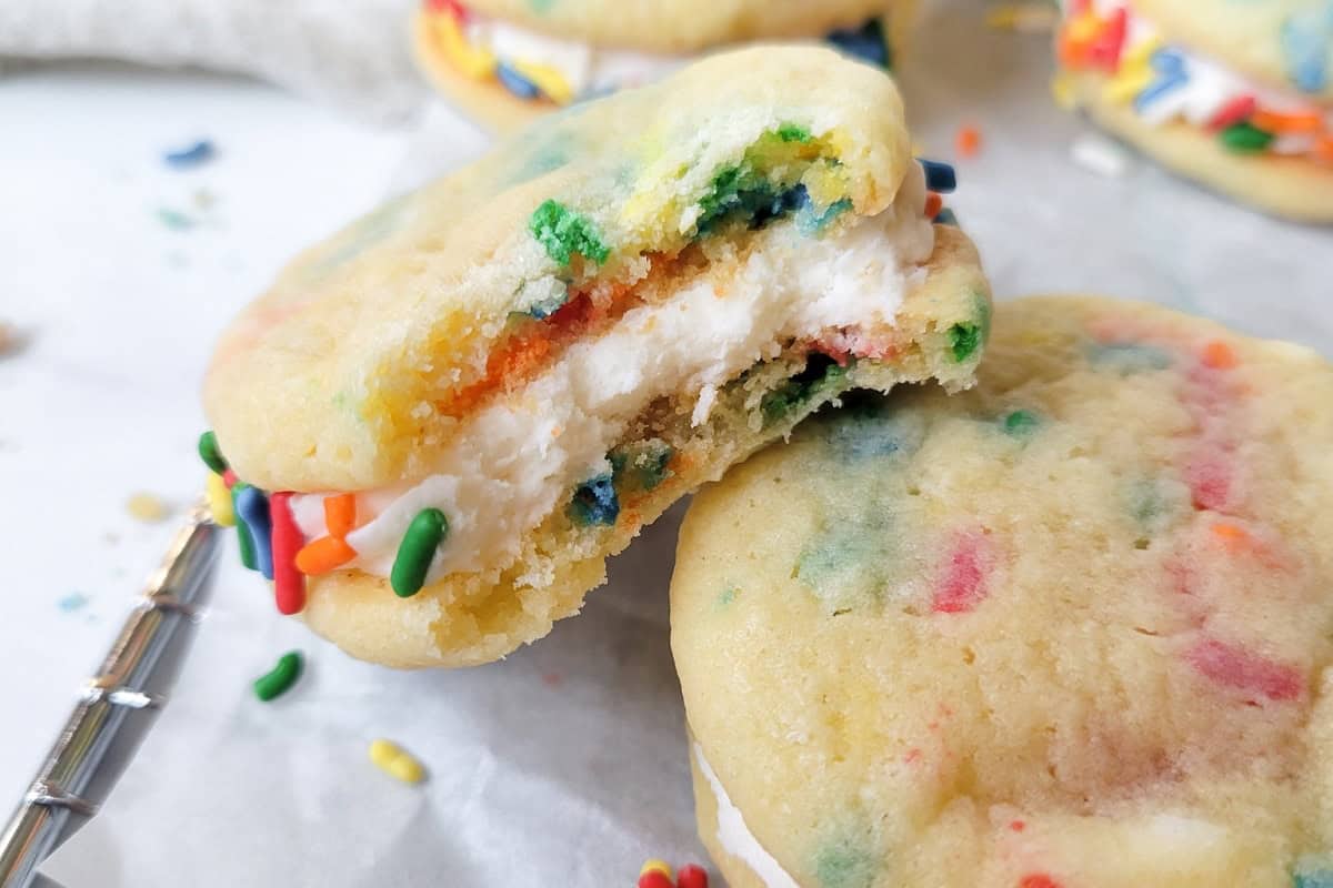 Funfetti sandwich cookies.