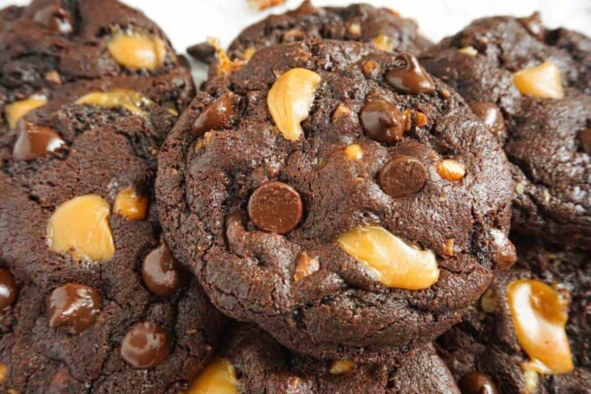 Chocolate turtle cookies.