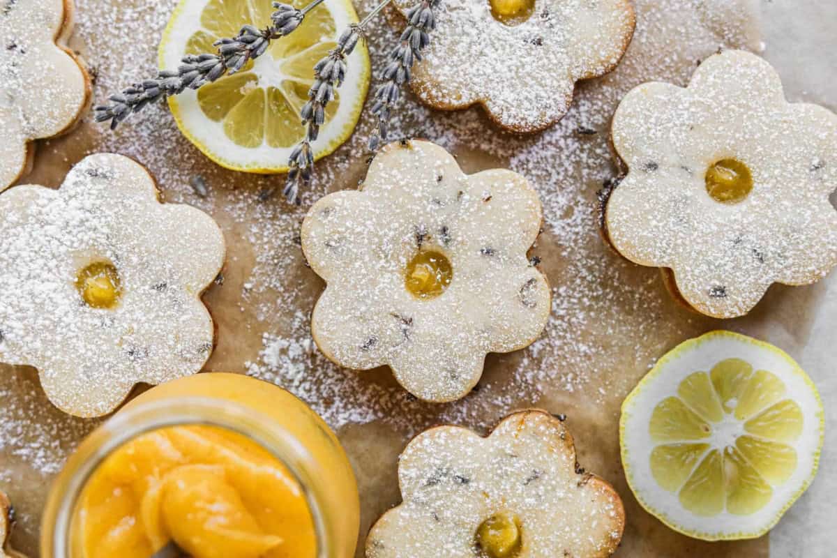 Flower shaped cookies.