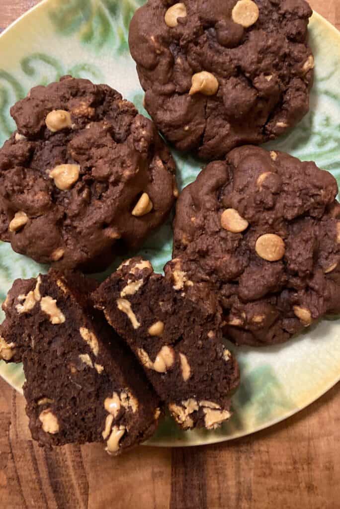 Levain Dark Chocolate Peanut Butter Cookie served in a plate