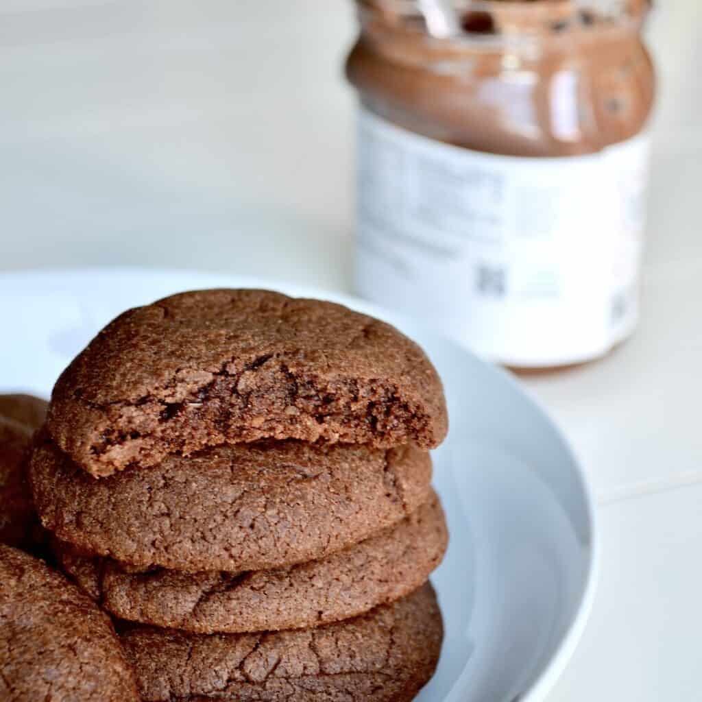 Nutella cookies stacked