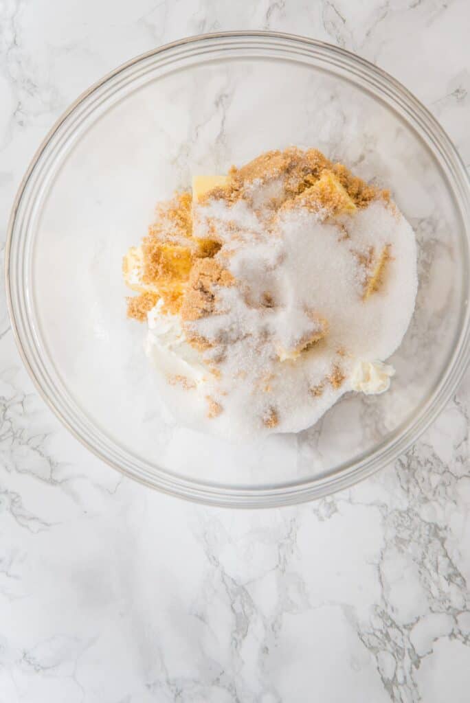 A bowl with Sour Cream Brown Butter Cookies dry ingredients
