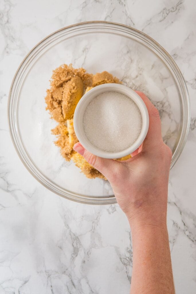 Add granulated sugar to a large bowl