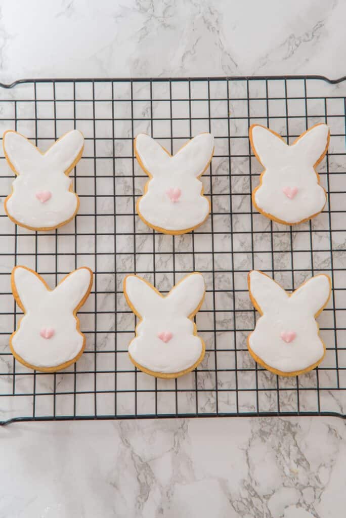 Easter Cookies on wire mesh