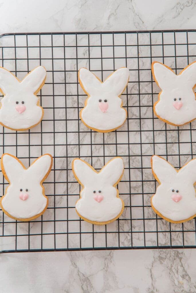 Easter Cookies on wire mesh