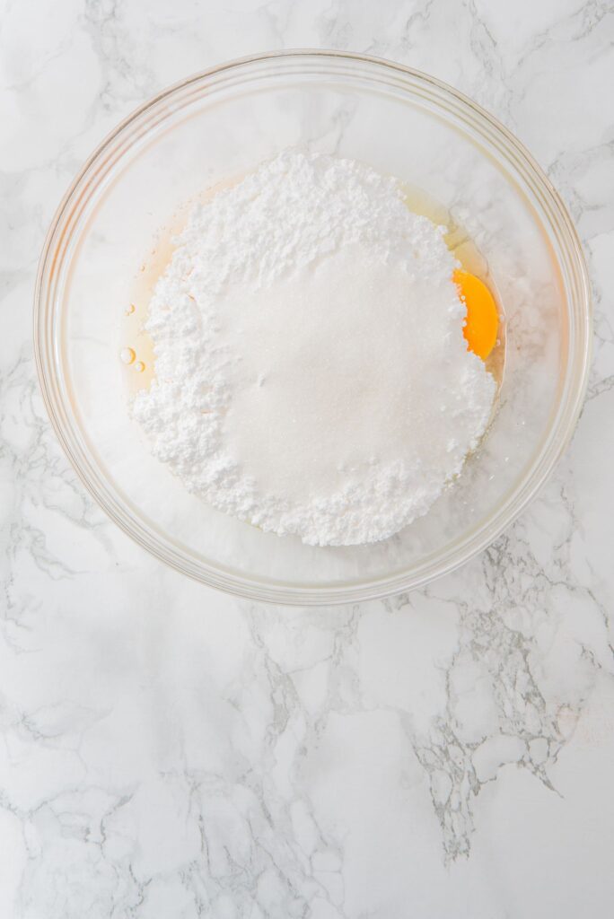 Flourless Chocolate Cake Cookies dry ingredients in a bowl