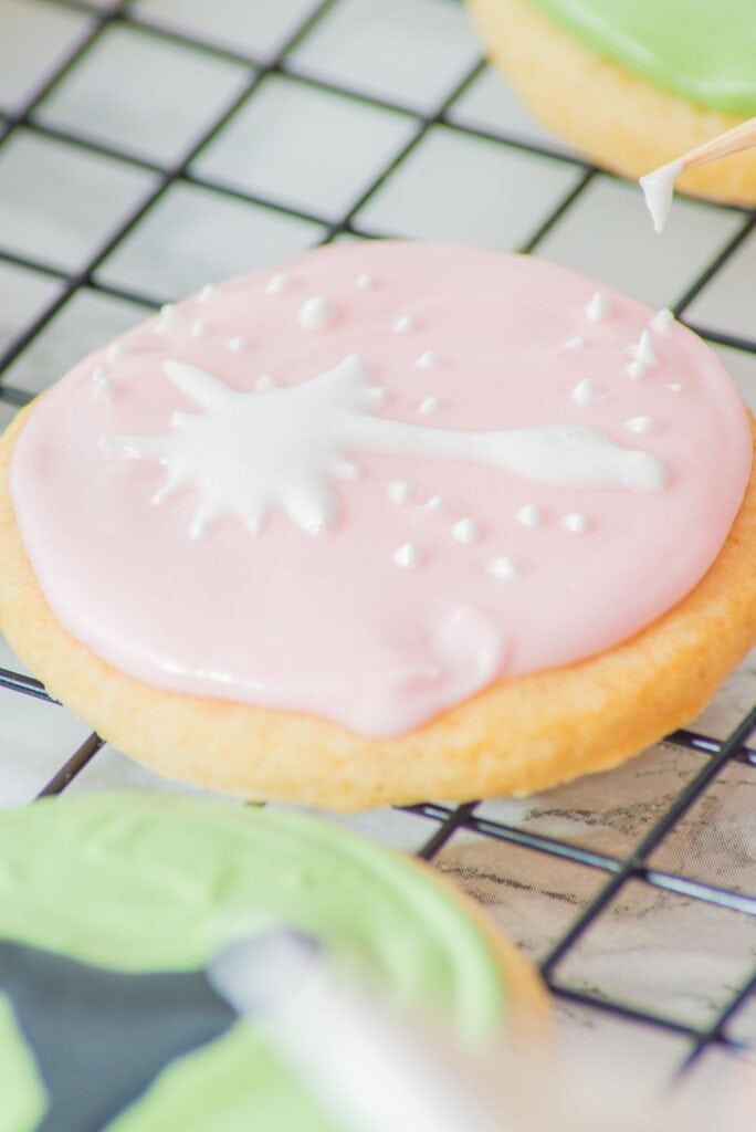 Wicked Themed Birthday Cookies on wire rack